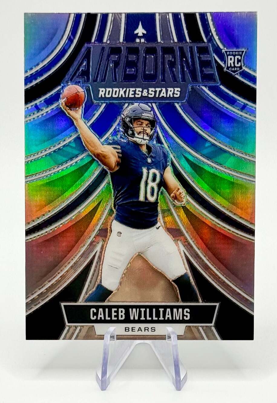 Caleb Williams 2024 Panini Rookies & Stars Airborne Card Chicago Bears Miscut